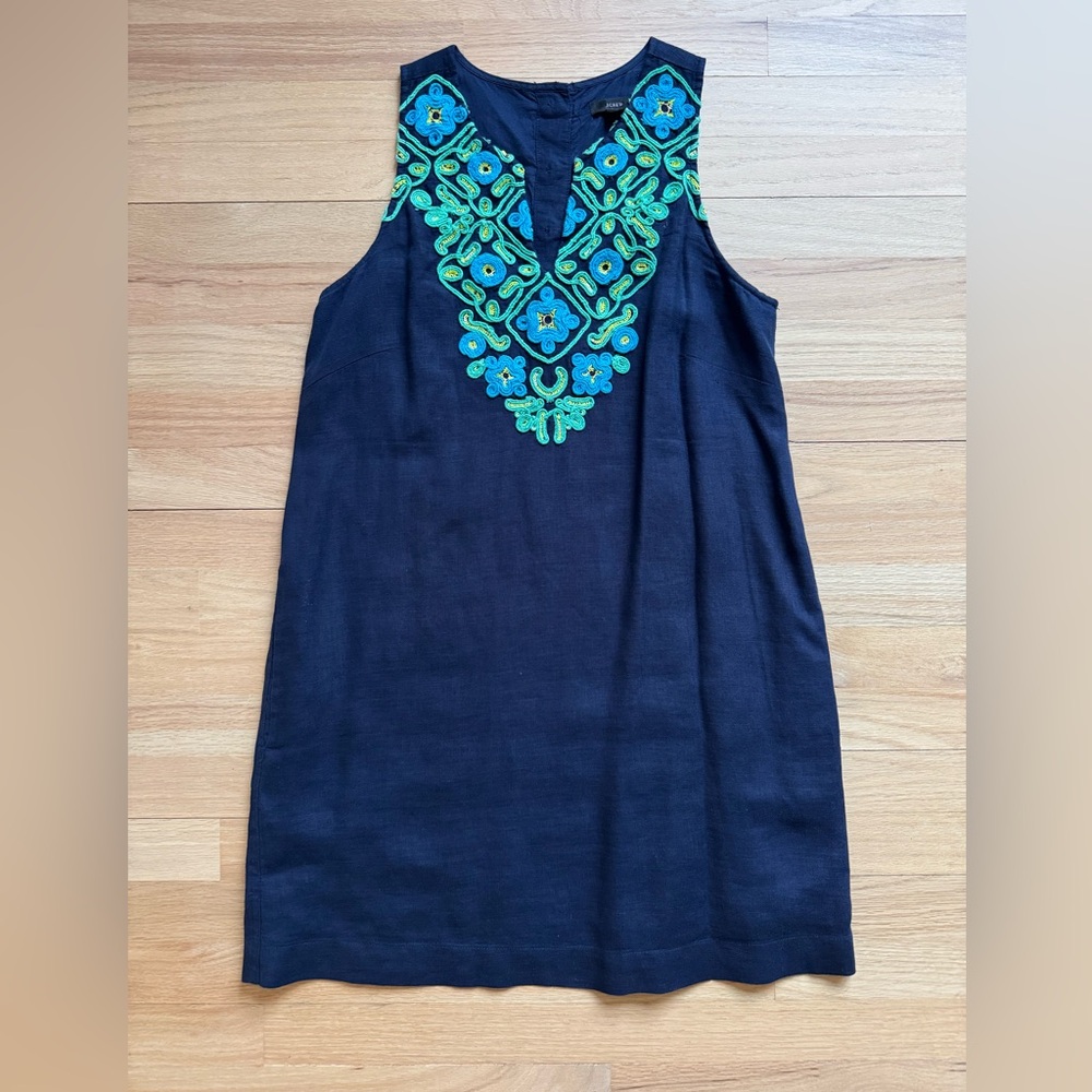 J Crew navy linen shift - Size Petite Medium